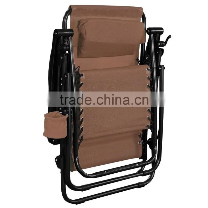 Factory supply the customized coffee zero gravity folding chair with the cup holder for relax for hot sale