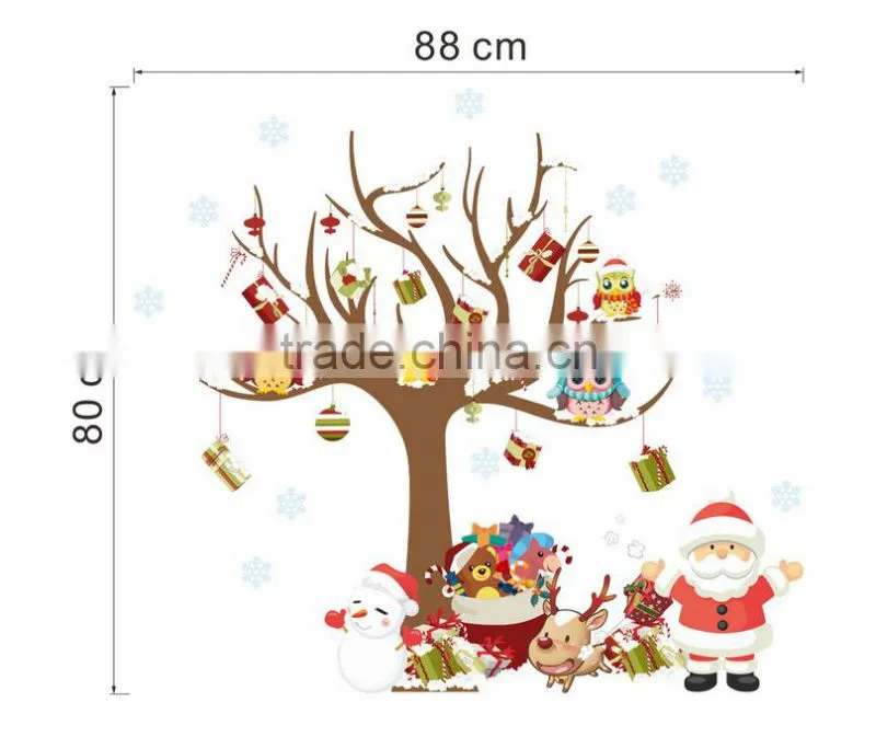 Cute christmas window sticker cartoon christmas decorative sticker