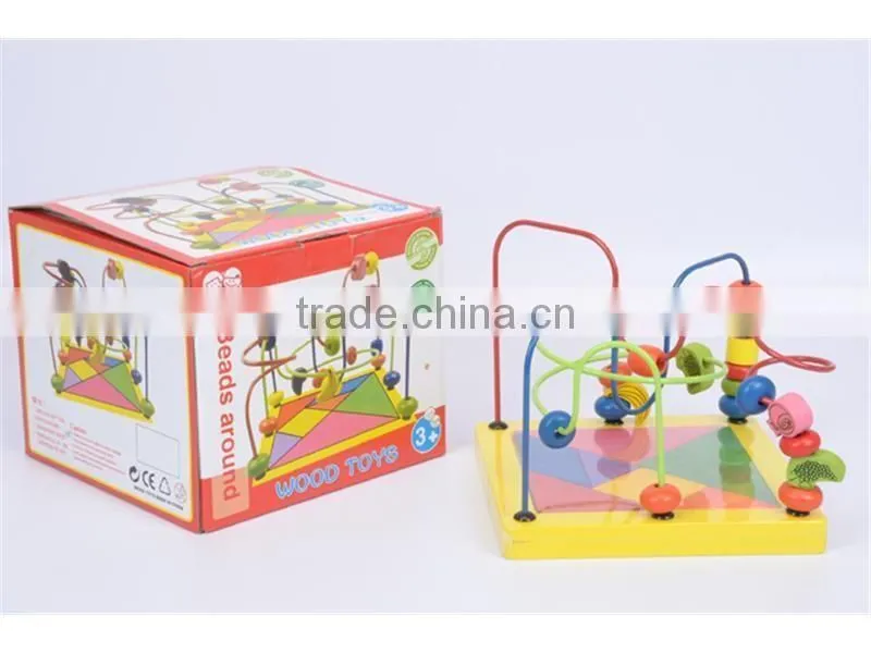 Funny kids wooden toys educational beads around for children