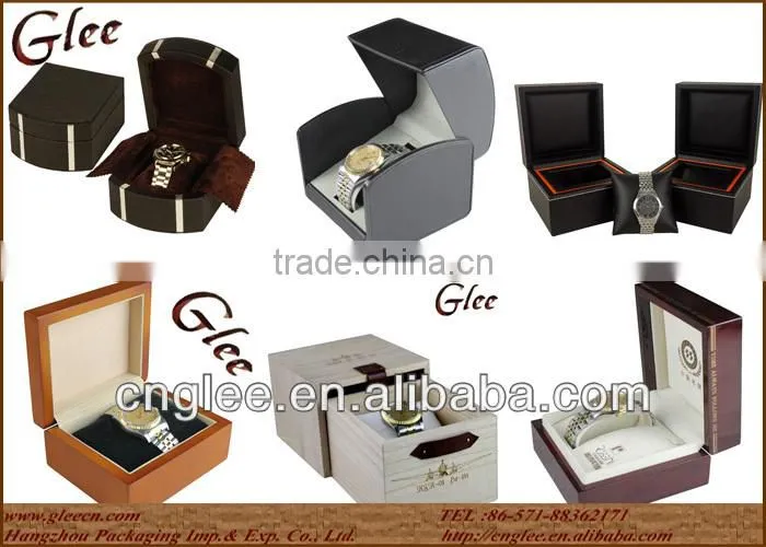 Classic black PU leather single watch box for wholesale