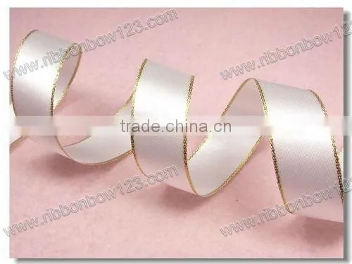 Golden/silver edge satin gift ribbon