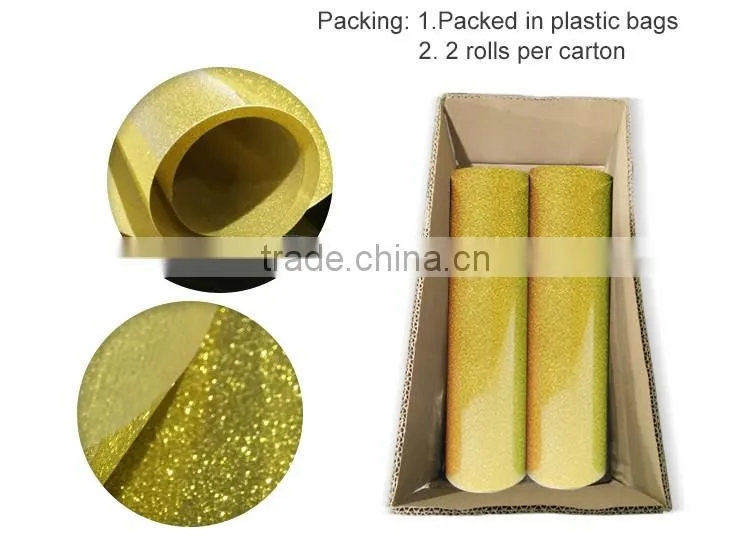 Hot selling korea quality glitter heat transfer vinyl for clothing