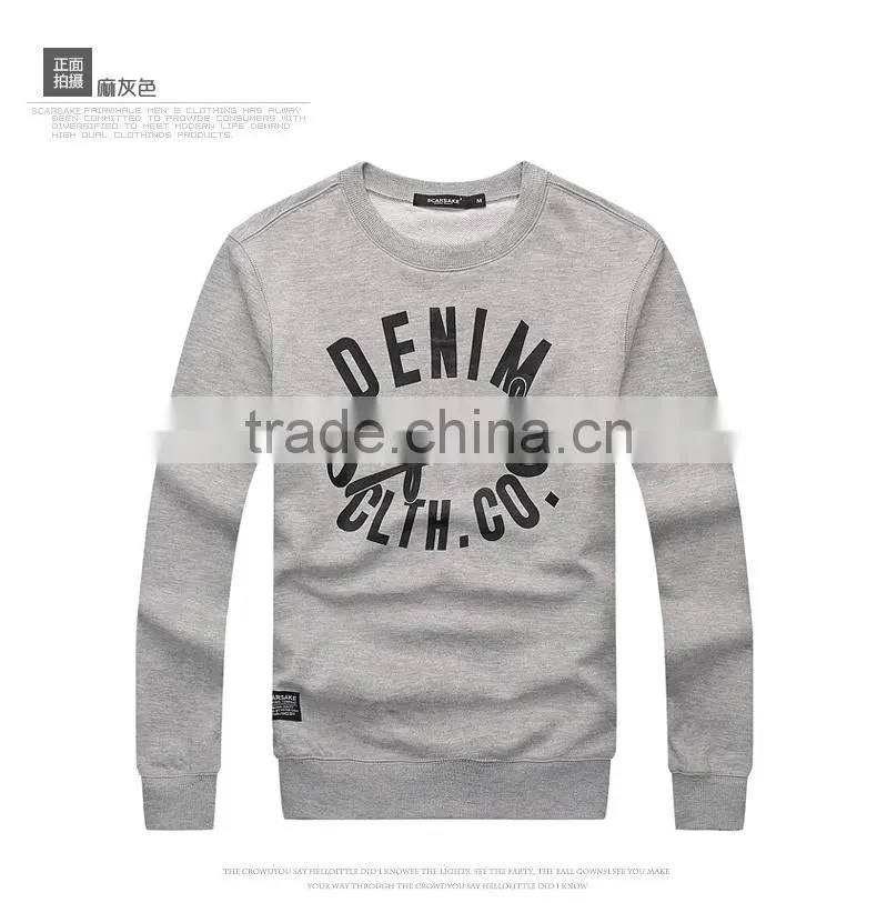 Printed pattern custom cotton sweatshirt without hood