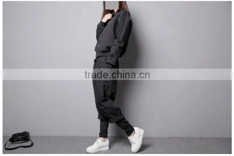 Best Quality Lady Biker Bomber Jacket black Solid Zipper Coat Women Cloths 2016