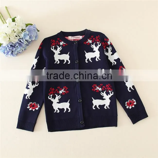 New arrival/desings/items sweaters 2016 new Girls cardigan 3 candy colors little sweater design with cute patterns
