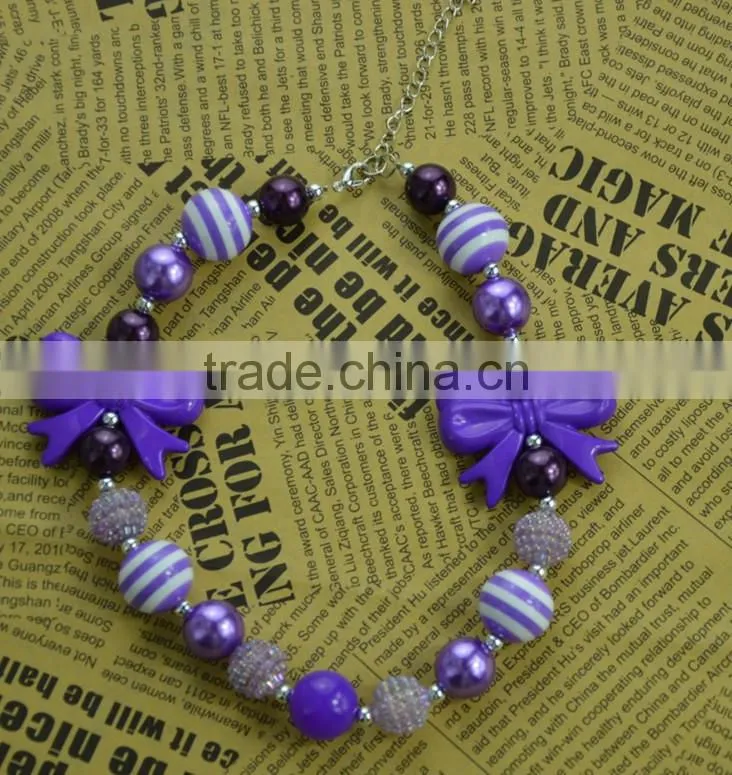 wholesale baby Girl's necklace handmade plastic bead cheap plastic bead necklace for children