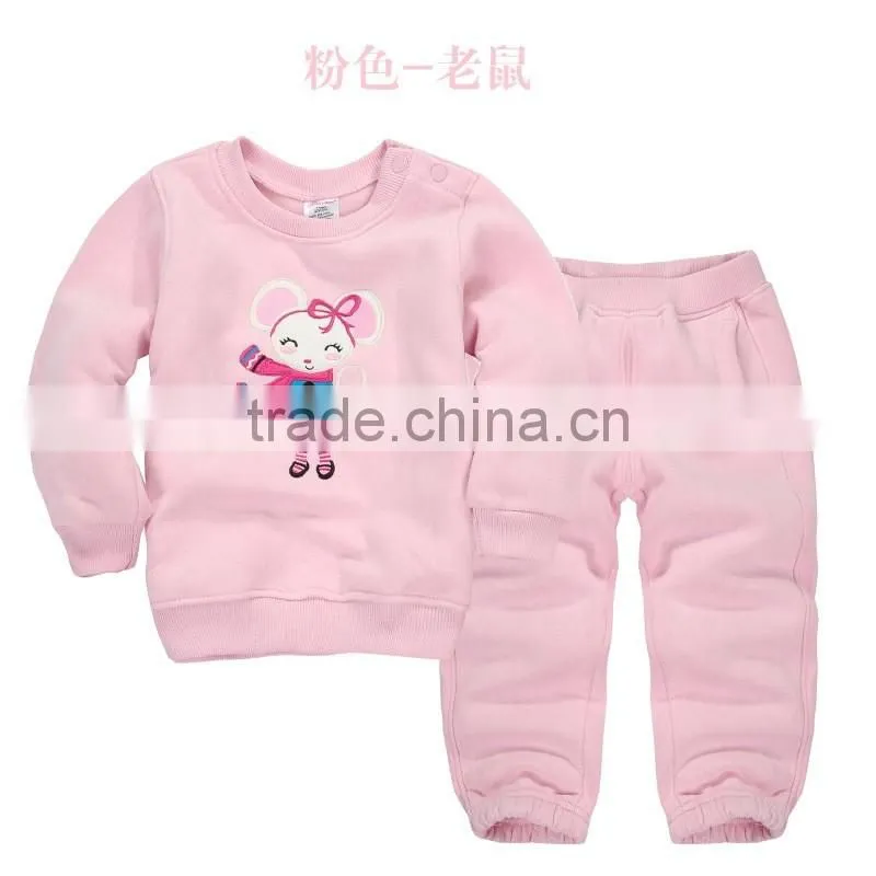 hot sale custom OEM cute baby boys hoodies +pants,100% cotton spring or autumn baby girls wear outfits