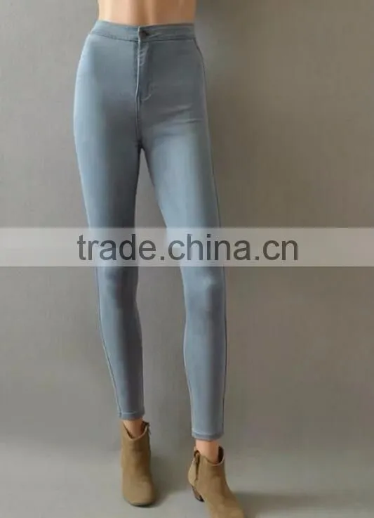 Runwaylover EY0625P wholesale factory price jeans high waist cotton fabric women skinny denim jeans