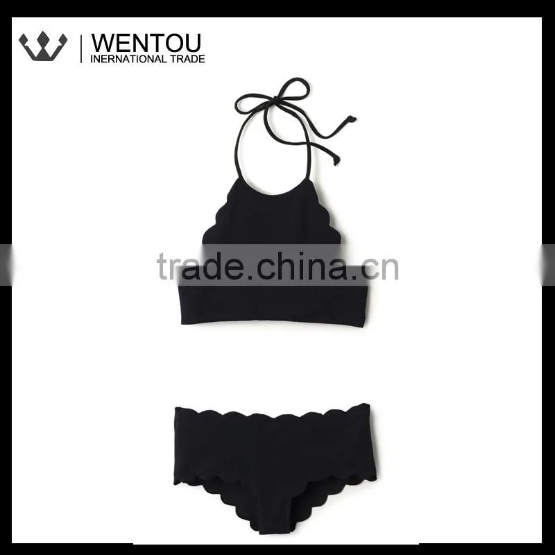 New Arrival Scalloped Halter Top