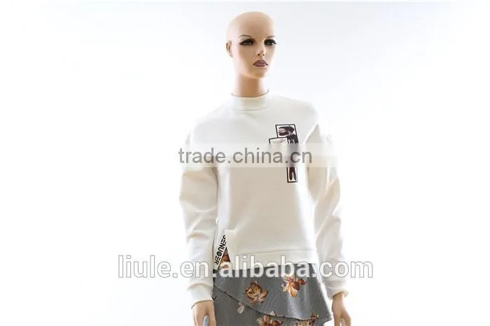 New fashion ladies casual sport gym shirt Autumn Embossed Printing shirt for women
