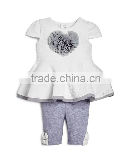 Custom stripes children clothes wholesale t shirt/shorts sets
