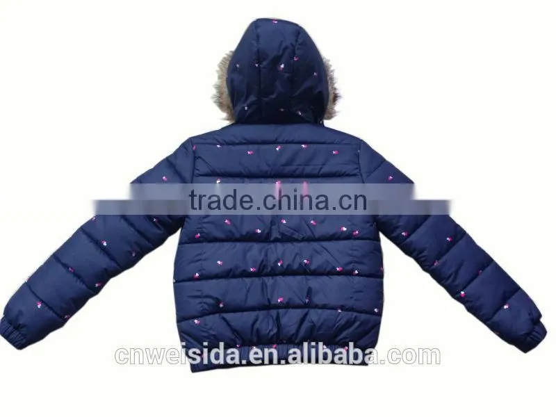 padded fur hood winter jacket for kids brand shishi factory supplier