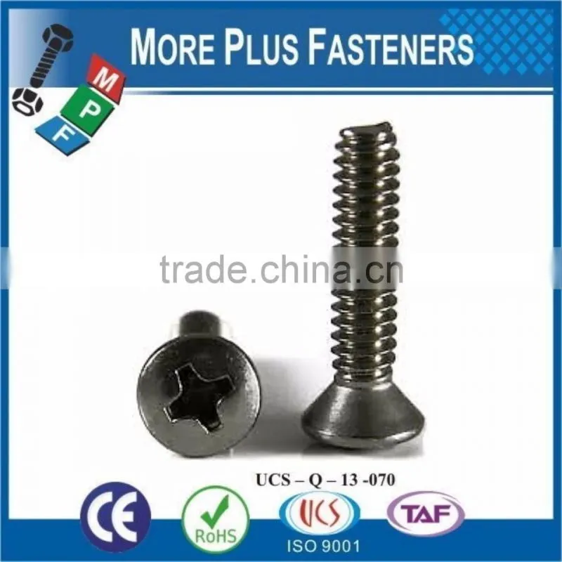 Made in Taiwan Stainless Steel Slotted or Phillips Oval Countersunk Head Machine Screw