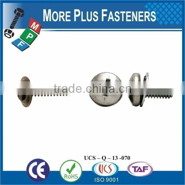Taiwan M3 M12 M4.8-1.6 x 16mm Phillips Drive Pan Head Grade A2 Type C Point Stainless Steel Sheet Metal Screw with Hex Double
