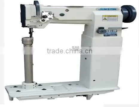Super high post bed compound feed lockstitch sewing machine