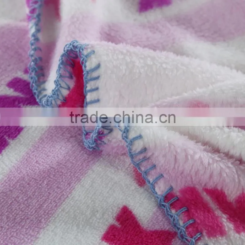 Pink Letter Throw Coral Fleece Blanket With Customer Print