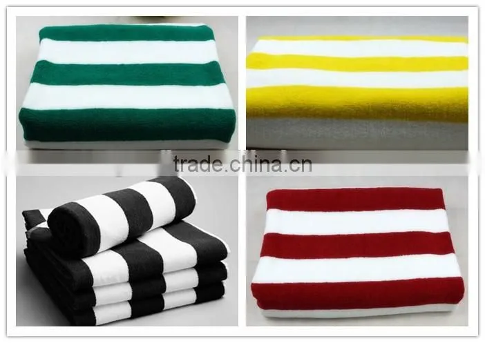 Hot sale 100% cotton wholesale stripe hotel pool large beach towel custom