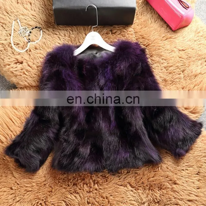 Newest pattern tongxiang fur genuine raccoon fur loose coat/garment