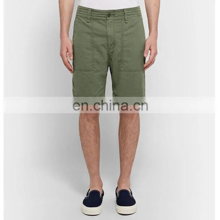 2017 New Design Fashion Wholesale Custom Army-green Cotton-Ripstop Shorts