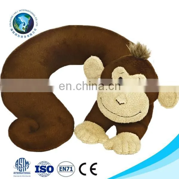 Best quality soft funny kids neck pillow plush lion cute airline pillow