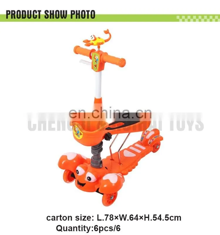 lobster shape ride on toys swing scooter 3 wheel foot scooter assembly scooter for kids