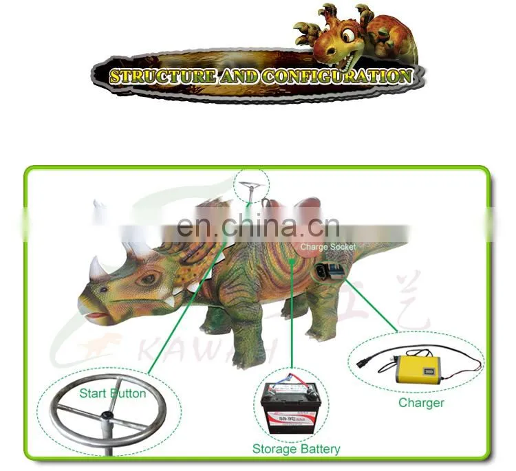 KAWAH OutDoor Waterproof Animal Rides Custoimzed Animatronic Walking Dinosaur Rides For Kids