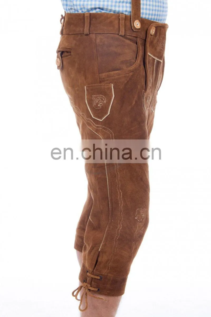 2016 Wholesale Oktoberfest men Knee Lederhosen (Bavaria Clothing)
