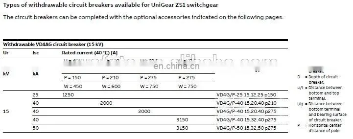 VD4G-40 15.20.40 ABB Generator circuit breaker ABB VD4 GCB