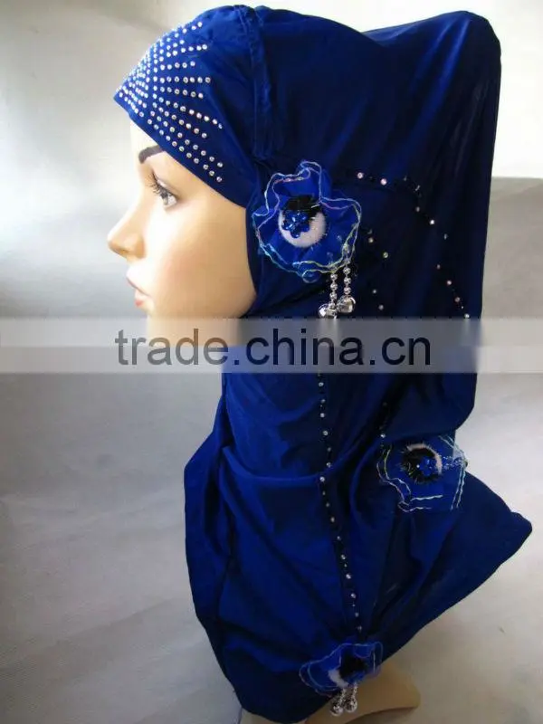 A527 newest design one piece muslim long HIJAB 4 flowers islamic hijab
