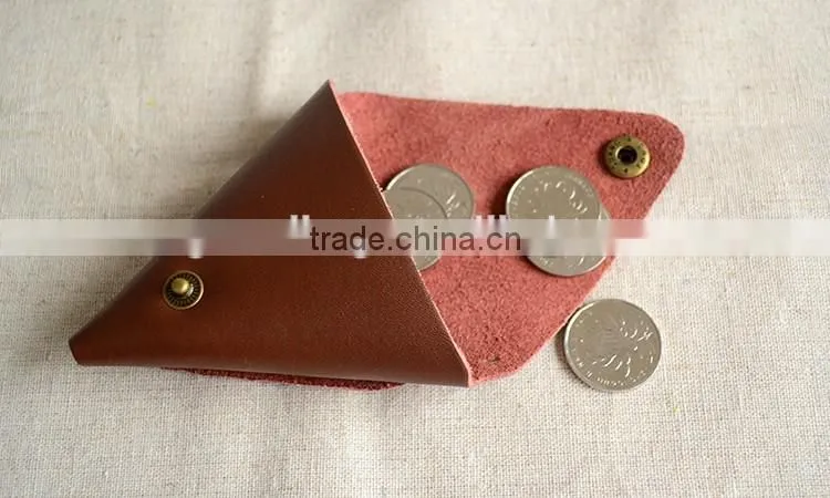Guangzhou Wholesale Mini Convenient and Practical Genuine leather Coin Holder Purse with snap button