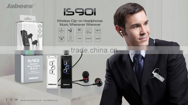2015 newest neck back sports V4.1 bluetooth earbuds earphone with mic