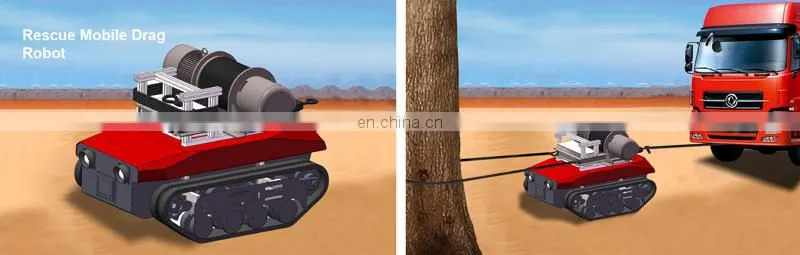 Defy 300kg loading 2.5km/h-12km/h rubber crawler tracked chassis robot stair climber rubber track chassis TINS-13