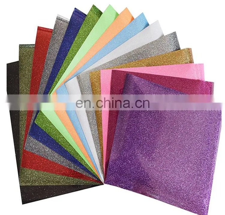 wholesale Korea best quality htv glitter film heat transfer glitter color vinyl rolls for t-shirt custom