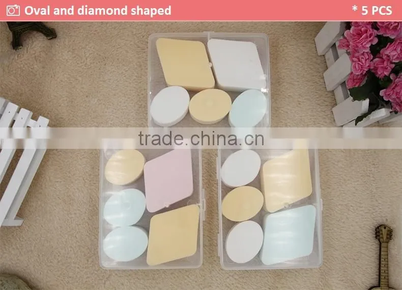 Colorful Oval and Diamond shape Makeup sponge cosmetic powder puff