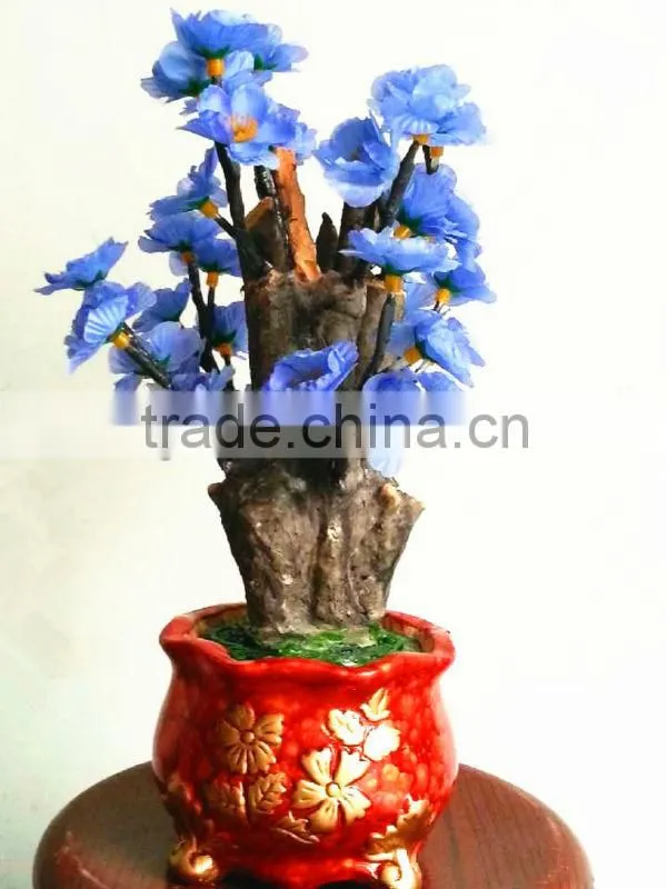 Indoor lighted LED fake orchid bonsai tree