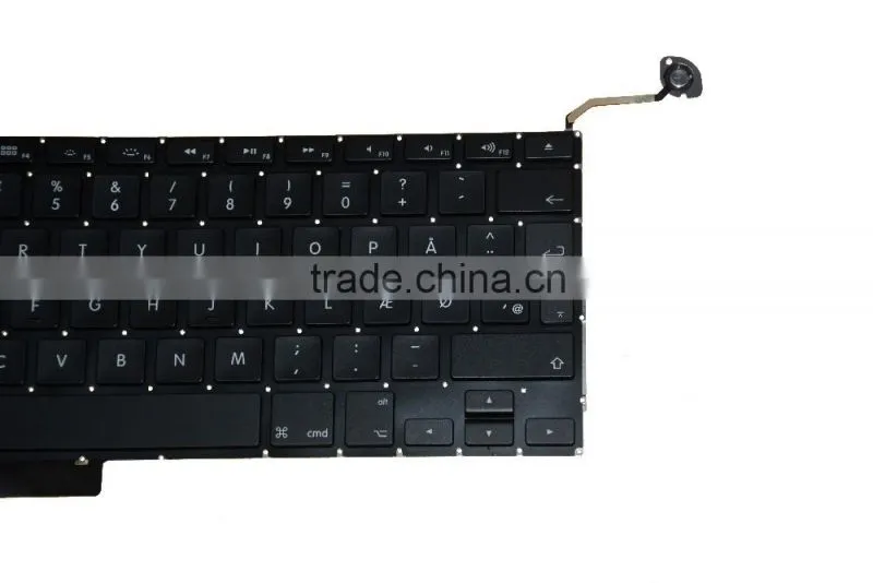 DK Danish Laptop keyboard Replacement Parts For Macbook Pro A1286 2008-2012