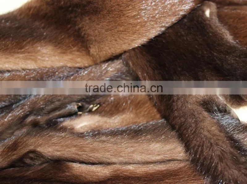 Cheap Price Luxury raw Real Mink fur Pelt black Coffee Natural fur plate