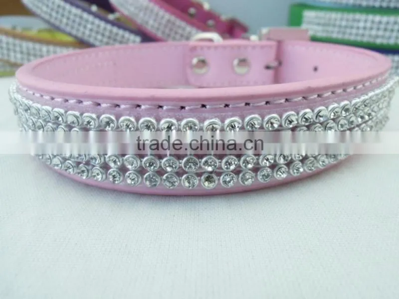 Manufacturer supply diamond type leather pet collar fashion decoration dog collar