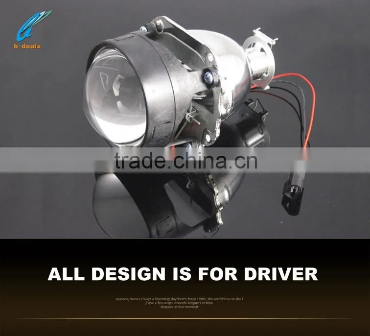 2.5 inch H1/H7/H4/9005/9006 bi xenon projector lens with 80mm angel eyes