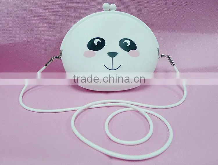 2015 High grade silicone cute panda shaped purses/ fashion bags/white purses