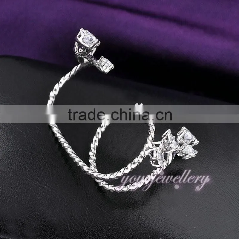 High quality vibrator cock ring for adult joy gold zircon two finger ring