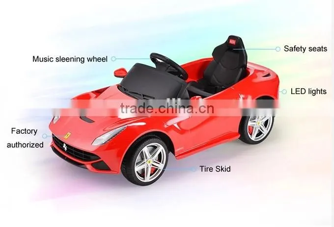 Battery opreated PP plastic type Ferrari F12 Licensed Ride on car for kids