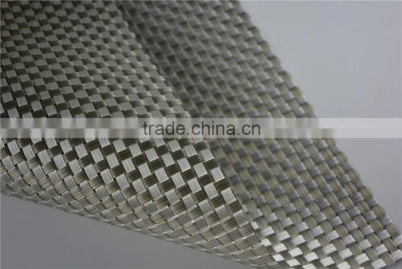 High quality 45*30cm PVC silver woven mesh placemat 8*8 gold color placemat table mat runner dining mat