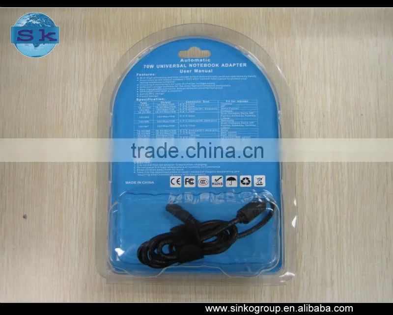 70W automatic universal laptop adapter with 8 tips