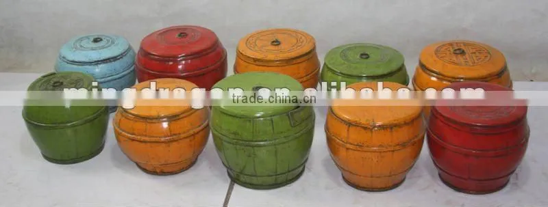 Chinese antique cute white storage trunk
