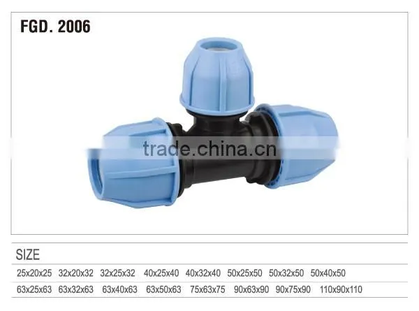2014 REDUCING TEE PP COMPRESSION FITTINGS