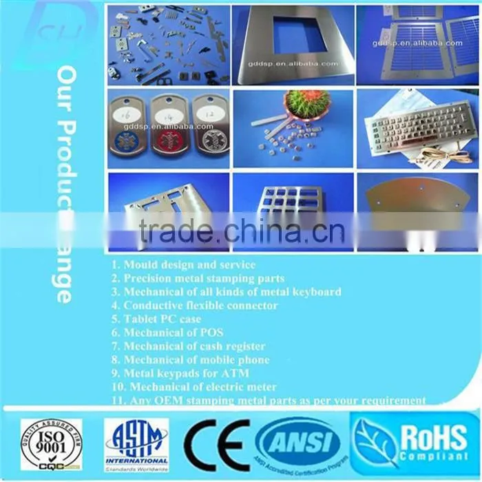 Waterproof and Dustproof Kiosk IP65 PC Stainless Steel Metal Keyboard