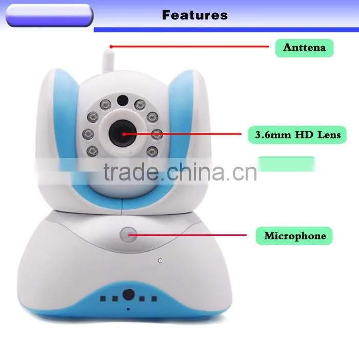 home security system wireless with camera,1.0mp waterproof wifi-friendly baby monitor