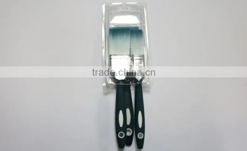 set of synthetic filament paint brush diy paint brush set with rubber handle for water based oil