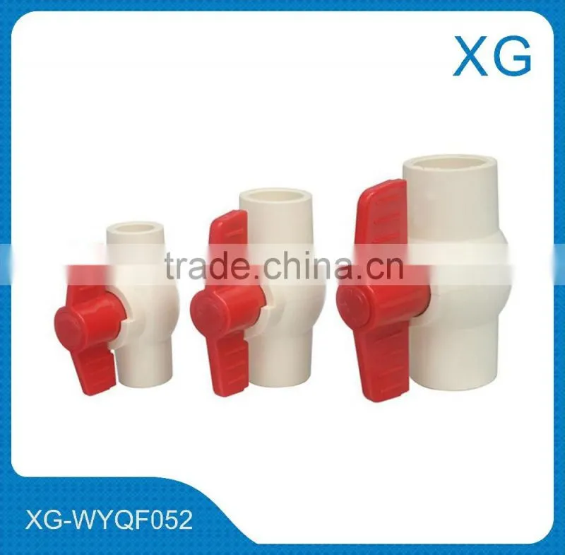 PVC white ball valve /Hexagon threaded black pvc ball valves/PVC pipe fittings